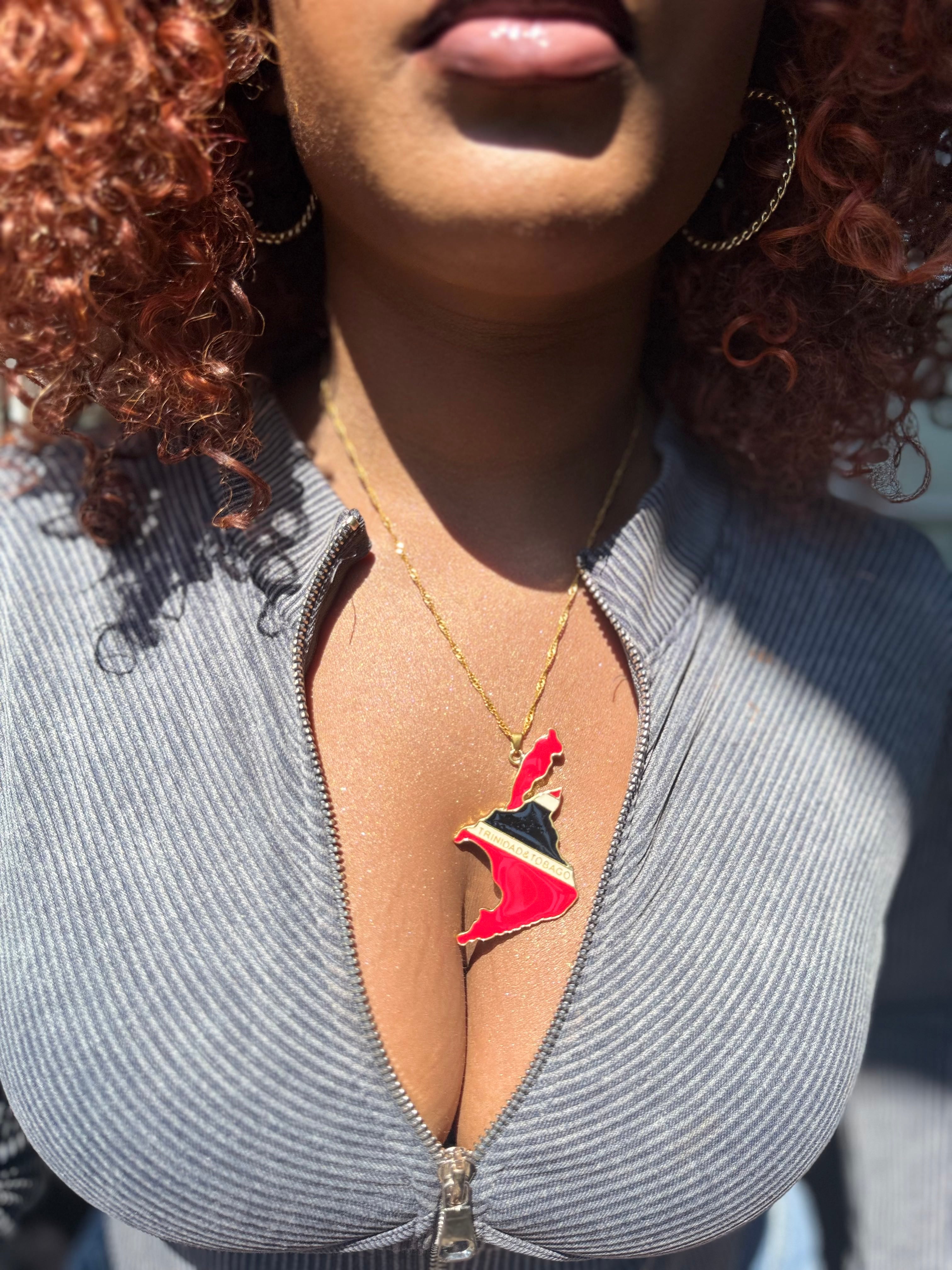 TRINIDAD & TOBAGO FLAG PENDANT + NECKLACE